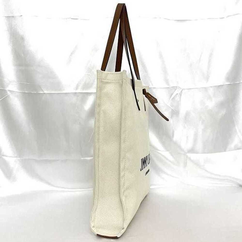 Jimmy Choo Tote Bag Natural White Brown ec-19954 Canvas Leather JIMMY CHOO A4... - Picture 2 of 10